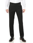 Kenneth Cole Men's Slim Fit Solid Performance Dress Pant, Black, 32W x 34L