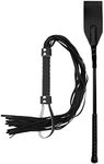 RIDIN Leather Crop 18" Whip 33" Set Riding Crop for Horse Play Faux Leather Black Whip