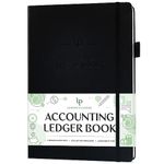 Legend Accounting Ledger Book – Hardcover Bookkeeping Log for Small Business & Personal Use – Columnar Book – Money Expense Journal – Large Format 7x10″, 120gsm Paper, 7,644 Entries (Black)