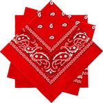 SATINIOR Men's 3 Pieces Paisley Bandana Head Wrap Cashew Bandana (Red) ,M