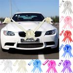 Time to Sparkle 3 Bows + 7M Ribbon Wedding Car Ribbon Decoration Kit Wrapping Large Bow (Ivory)