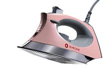 SINGER SteamCraft Steam Iron (1700W) | Steamer with Stainless Steel Plate, OnPoint Precision Tip for Hard-to-Reach Areas, Vertical Steam, Auto Shutoff & 300ml Tank Capacity – Pink