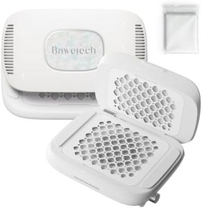 BAWETECH Foldable Nail Dust Collector, 360° Dual-Turbo Suction 14700RPM & 2800PA with Stepless Speed Control & 30 Pcs Filter Papers, Professional Dust Collector Nail Tech for Home Salon (White)