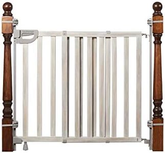 Summer Infant Wood Banister & Stair Safety Gate - 33 – 46 Inch, Birch Stain With Gray Accents