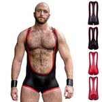 Gruff Pup Impulse Singlet, Black/Red - Full Coverage, Large