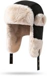 CLAPE Winter Trapper Hats Warm Russian Trooper Faux Fur Hat with Ear Flap Aviator Cap Unisex Ushanka Hat for Hunting