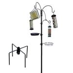 Hyfive Wild Bird Feeding Station Kit Multi Feeder With Stabiliser Fork Holder Bird Hanging Feeders Bird Water Bath Large 240cm 4 Pole