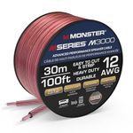 Monster Compact High Performance Xp Speaker Wire Cable Spool - Oxygen-Free Copper Speaker Cable - [100 Ft] [12 Gauge Awg] 100 Ft Clear