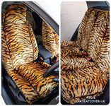 Universal Full Set of Furry TIGER Airbag Seat Covers for Car Vans 4x4 MPVs SUVs