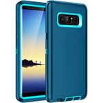 RegSun for Galaxy Note 8 Case,Shockproof 3-Layer Full Body Protection [Without Screen Protector] Rugged Heavy Duty High Impact Hard Cover Case for Samsung Galaxy Note 8,Turquoise