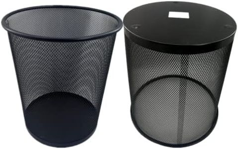 Mesh Waste Paper Bin Metal Wire Rubbish Basket (2 small)