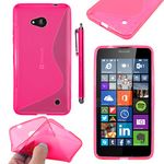 ebestStar - compatible with Microsoft Lumia 640 Case 640 LTE Dual Ultra Thin S-line Cover, Soft Flexible Premium Silicone Gel, Shock proof + Stylus, Pink [Lumia 640: 141.3 x 72.2 x 8.8mm, 5.0'']