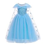 Hopscotch Girls Sequin Embellished Floor Length Gown In Blue Color For Ages 6-7 Years