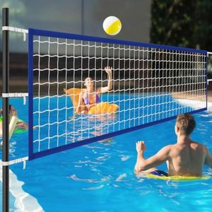 Upgraded Pool Volleyball Net, 15x3FT Pool Volleyball Net for Inground Pool Games for Adults and Family 2025 Summer Pool Floaties Party Gift, Thickened Borders, Metal Buckles