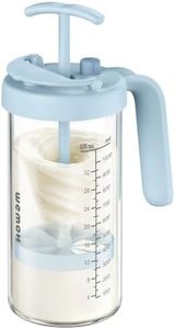 Borosilicate Glass Formula Mixing Pitcher – 32oz True Mixing Capacity, Time Dial for Freshness Tracking, Dishwasher-Safe, BPA-Free Lid, Perfect for Breastmilk Pitcher Method & Multi-Baby Feeding, Blue