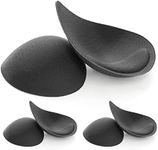FOOT OF THE TREE Super Thick Bra Pads Inserts 3 Pairs Removable Breast Enhancers Push Up Bra Cups Paddings (Black-thin, XL)