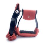 AJ Tack Black Aluminum Barrel Racing Stirrups with Tanned Leather Tread