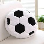 Wadser Plush Soccer Pillow 17.7" Stuffed Football Throw Pillows Soft Sports Ball Pillow Durable Interactive Gifts Boy Room Decor