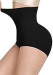 High Waisted Shapewear for Women Tummy Control Panties Underwear Seamless Slimming Briefs (Black,Medium)