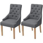 Woodspace Dukan Textured Dining Chair with Fabric Upholstery - Set of 2