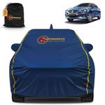 AUTOMOZEXO® Maruti Baleno 100% Waterproof Car Cover (Midnight Blue) 6LYR HDPE 200gsm Strong Fabric for All Weather Protection, Mirror & Antenna Pocket, Cotton Layer Cover, Adjustable Elastic Straps