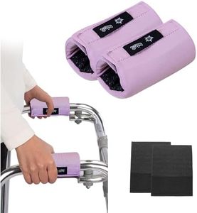 Universal Walker Hand Grip Padded Covers Non-Slip Cushion Foam for Folding Wheelchair Rollator Crutch Handle Pads 2-Pack (Purple)