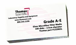 Thomas AE1500 Borosilicate Glass Microfiber Filter, 1 Micron, Fast Flow, Grade A-E, 15cm Diameter (Pack of 100)