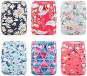 ALVABABY Pocket Newborn for Less Than 12pounds Baby Snaps Cloth Diapers Nappy 6pcs with 12 Inserts 6SVB09-AU