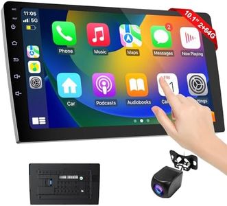 Portable Carplay Screen for Car, 10.1 inch Wireless CarPlay & Android Auto,Backup Camera,Double Din Car Stereo,GPS Navigation, ZLink,Audio Receivers, Music Player (10.1 inch)