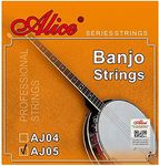 5-String Banjo Strings, Alice 2 Pack Banjo Strings 09-20 Light, Loop End, Steel Core with Silver-Plated Copper Alloy (AJ05)