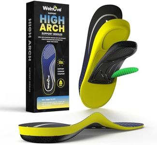 Plantillas de arco alto para Fascitis plantar - Welnove Plantillas de ortopedia para aliviar el dolor y la fatiga de los pies, plantillas de ortopedia para pies planos, hombres y mujeres (XL)