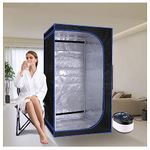 ZONEMEL Full Size Portable Steam Sauna Kit, Personal Full Body Sauna Spa for Home Relaxation, 4 Liters 1500 Watt Steamer, Remote Control, Timer, Foldable Chair