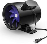 iPower Silent Inline Duct Ventilation Booster Fan 6 Inch 300 CFM Quiet Vent Exhaust Blower for Hydroponics Grow Tent Greenhouse Kitchen Bathroom, Black