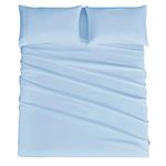 Mejoroom Full Size Sheet Sets - 15 Inches Deep Pocket Bed Sheets & Pillowcase Sets - 1800 Collection Microfiber Bed Sheet Set - Extra Soft Machine Wash,Resistant Fade Wrinkle - 4 Piece(Full,Lake Blue)