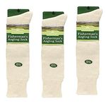 Mega_JumbleSale® 3 Pairs Cream Fisherman's Angling Socks Boot Wool Country Fishing Socks Size 6-11