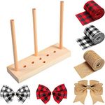 Renococo Wooden Bow Maker for Ribbon Wreath,Oval Bow Making Tool,Double Sided Ribbon Bow Making Tool,Detachable Wreath Bow Maker,Multipurpose DIY Ribbons Crafts,Making Bow Tool