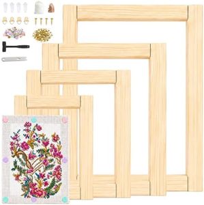Ecoofor 20 Pcs Needlepoint Stretcher Bars, DIY Wooden Frame Set, 5 Sizes 6", 8", 10", 12", 14" by 3/4-Inch, Interlocking Stretcher Bars for Needlepoint Art