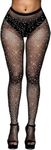 NEOBABY Sparkling Rhinestone Party Pantyhose Free Size High Waist Tights Fishnet Stockings for Women's & Girls (Black, Medium Grid)