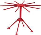 Ourokhome Collapsible Pasta Drying Rack, Plastic Foldable Homemade Fresh Spaghetti Stand Dryer Noodle Hanger for Kitchen with 10 Arms, Stable, Easy Storage, Quickly Set Up (Red)