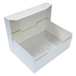 Culpitt 12'' X 9'' (304 X 228mm) Cake Board & White Cake Box Combo, Oblong Silver Fern Cake Drum With Matching Box, 0.5'' (13mm) Thick, Rectangular Cake Transport, Single Pack