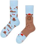 Many Mornings - Mismatched Socks - Capybara/Water Pig, multicoloured, 8-10 US