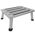 ILOKNZI Adjustable Height Aluminum Motorhome Step, Caravan Step, Foldable Platform Step Stool, Supports Up to 300KG, Non-Slip Rubber Feet, Easy to Carry