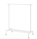 Ikea Alloy Steel Modish Adjustable/Easy Lock Clothes Rack - White By Stockland