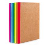 feela 8 Pack Kraft Notebooks A5, 60 Pages Lined Notepad Journal Bulk, Soft Brown Cover Multipack Notebook for Students Travelers Making Plans, Writing Memos Office School Supplies, 14X21cm