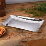 FnS Stainless Steel Rectangular Hammered Finish Ideal Tray for Serving