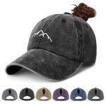 LADES Ponytail Hats for Women - Distressed Hat with Ponytail Hole for Women Baseball Cap