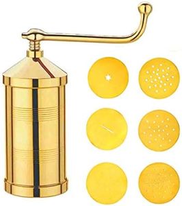 LEONEEL® Pure Brass 450gm Sev Sancha Machine with Free 6 Different Jali for Making Different Types of Sevaiya, Sev, Gathiya Murukku, Chakli, Bhujia Etc (Brass)
