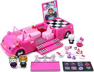 Simba 253247000 Hello Kitty Limo Dickie Party Sedan Toy Car Transformable Door into Stairs Luggage Compartment Opens to Dance Floor Includes 2 Figures 35.5 cm from 3 Years, Pink, S