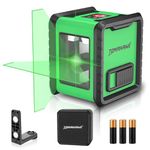 TOMAHAWK® TLL 02 - Compact 2 Green Line Laser Level - 98ft Green Cross Self-Levelling Laser Line for Construction with Vertical/Horizontal Base, Adjustable Brightness