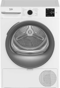 Beko BM3T37210W1 Wäschetrockner, 7 kg, Frontlader Wärmepumpentrockner, 15 Programme, Sensortrocknung, Säulenfähig, Aquawave Schontrommel, Weiß